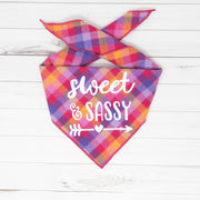 Pink Luxe Flannel Plaid dog bandana | Pink, Sweet & Sassy | Valentine Bandana