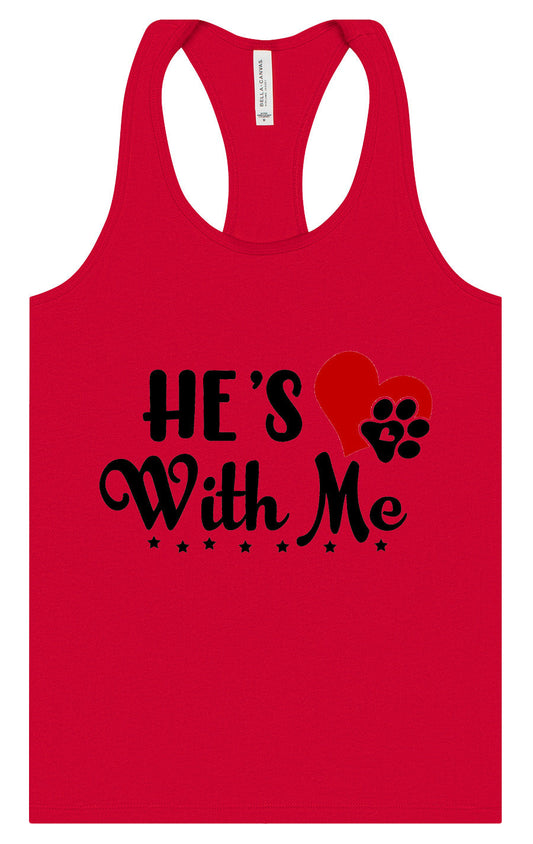 Cutesy He's With Me Women's Racerback Tank