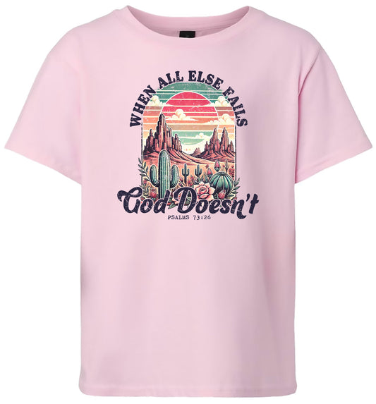 God Doesn't Fail Children's Gildan Soft Shirt