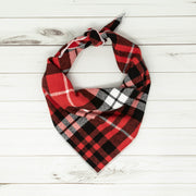 Plaid Bandana, Fall Bandana, Red Plaid Bandana, Flannel Dog Bandana, Christmas Bandana
