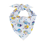 Hanukkah Dog Bandana with Dreidels on White Cotton