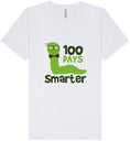 Load image into Gallery viewer, 100 Days Smarter Green Worm Unisex V-Neck Shirt
