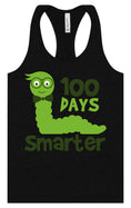 Load image into Gallery viewer, 100 Days Smarter Green Worm Women's Racerback Tank
