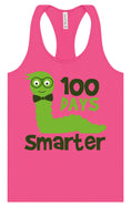 Load image into Gallery viewer, 100 Days Smarter Green Worm Women's Racerback Tank
