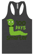 Load image into Gallery viewer, 100 Days Smarter Green Worm Women's Racerback Tank

