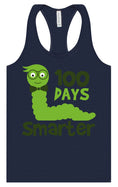 Load image into Gallery viewer, 100 Days Smarter Green Worm Women's Racerback Tank
