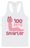 Load image into Gallery viewer, 100 Days Smarter Pink Worm Women's Racerback Tank
