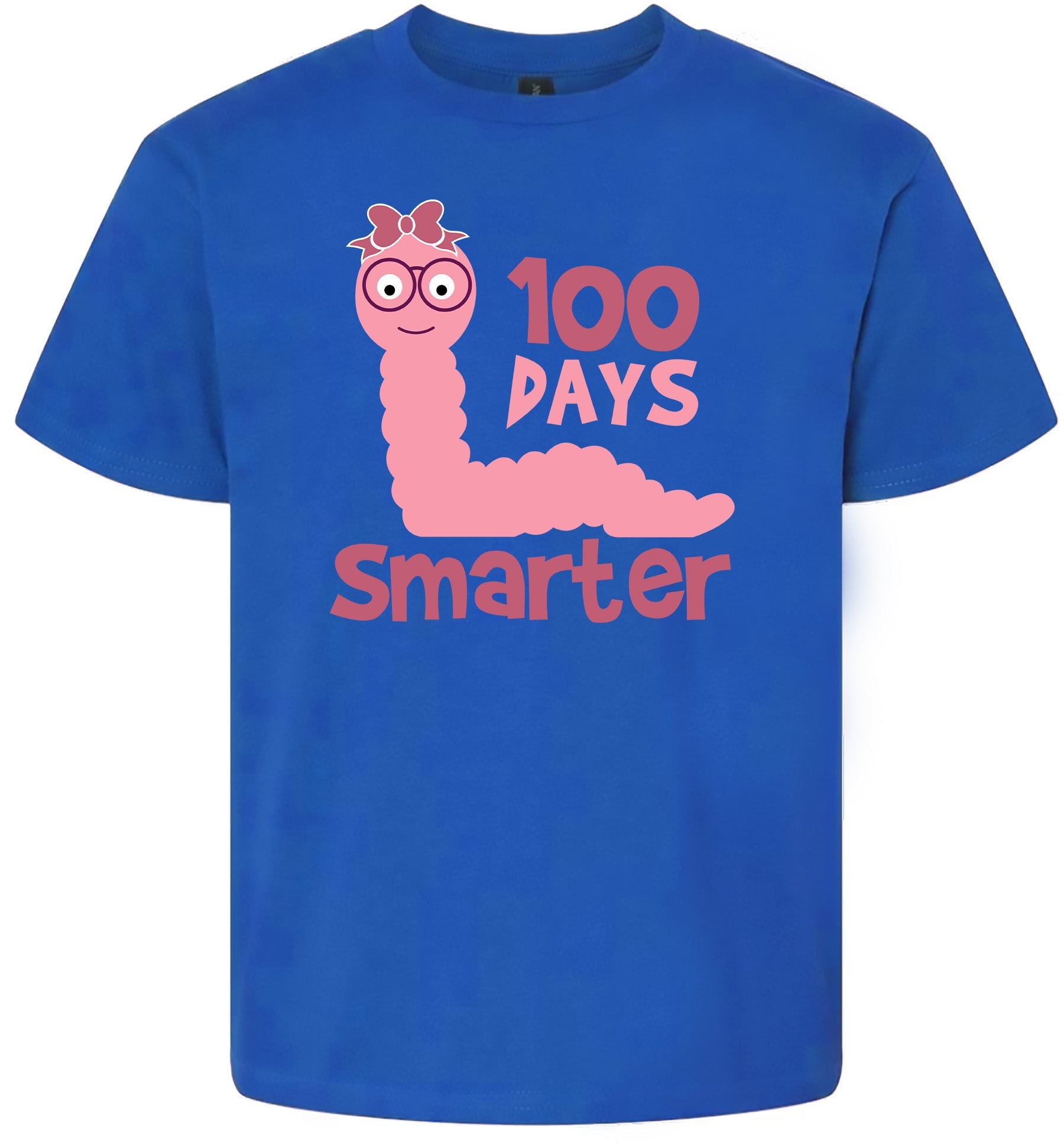 100 Days Smarter Pink Worm Children's Gildan Soft Shirt