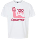 Load image into Gallery viewer, 100 Days Smarter Pink Worm Children's Gildan Soft Shirt
