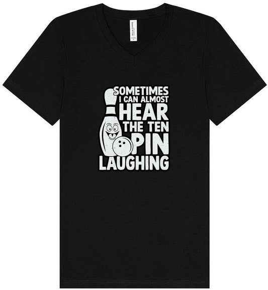 Ten Pin Laughing Unisex V-Neck Shirt