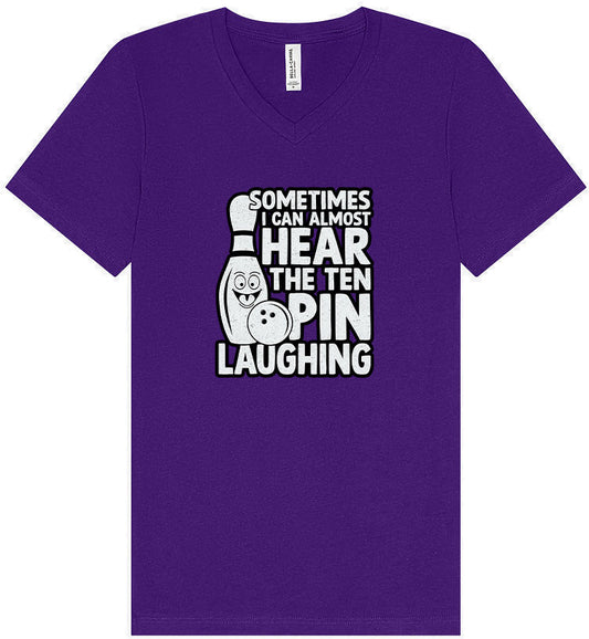 Ten Pin Laughing Unisex V-Neck Shirt