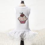 Lil Miss Cupcake Dog Dress White