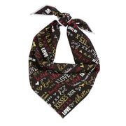 Valentine Bandana | Valentines Day Bandana | Black w/ Kisses, Love, XOXO