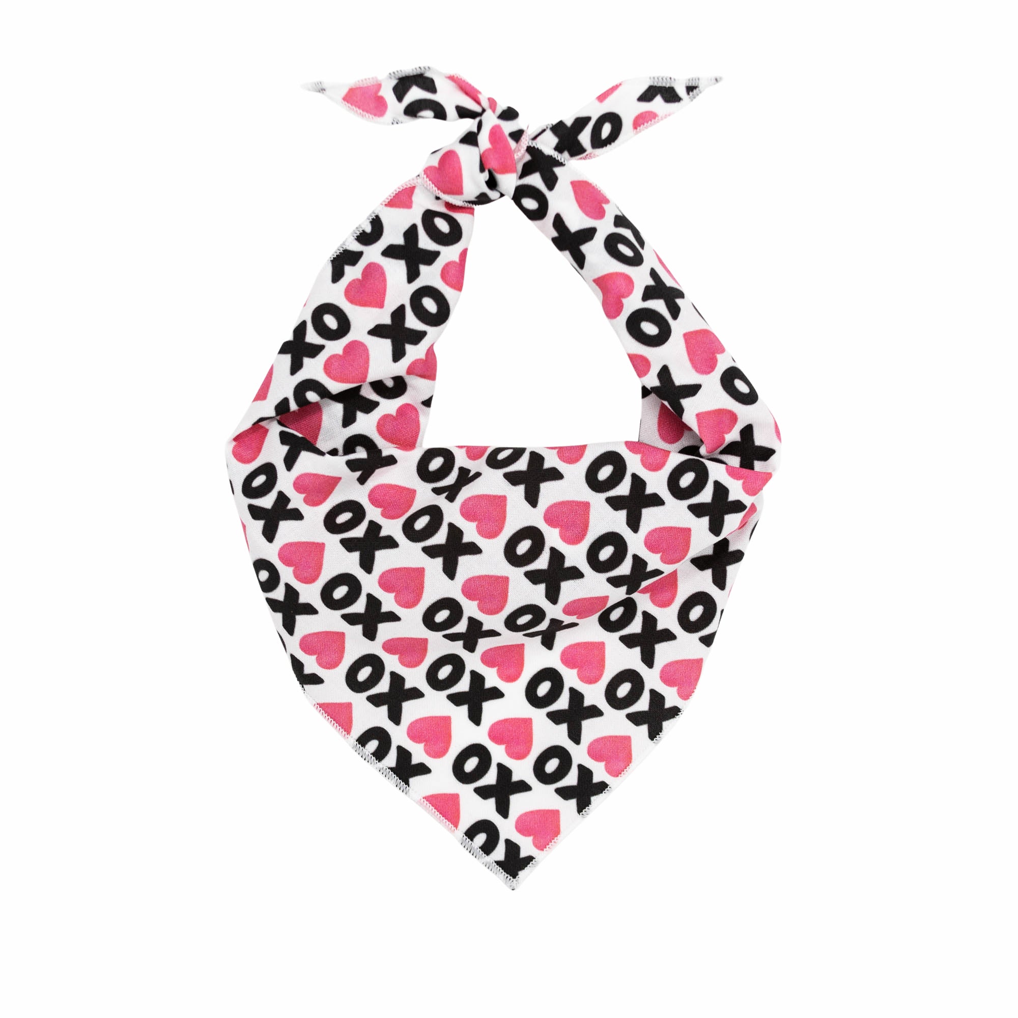 Valentine Bandana | Valentines Day Bandana | XOXO with Pink Hearts - Southlake Paws