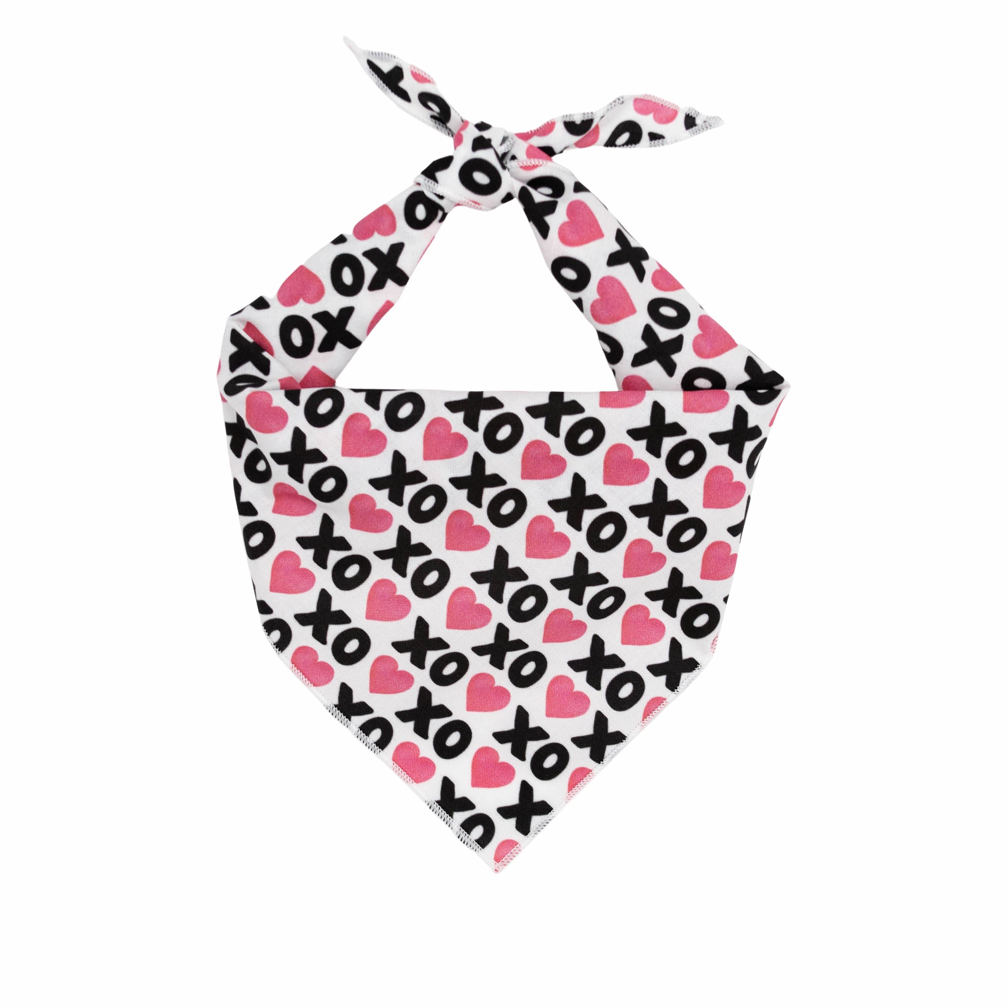 Valentine Bandana | Valentines Day Bandana | XOXO with Pink Hearts - Southlake Paws