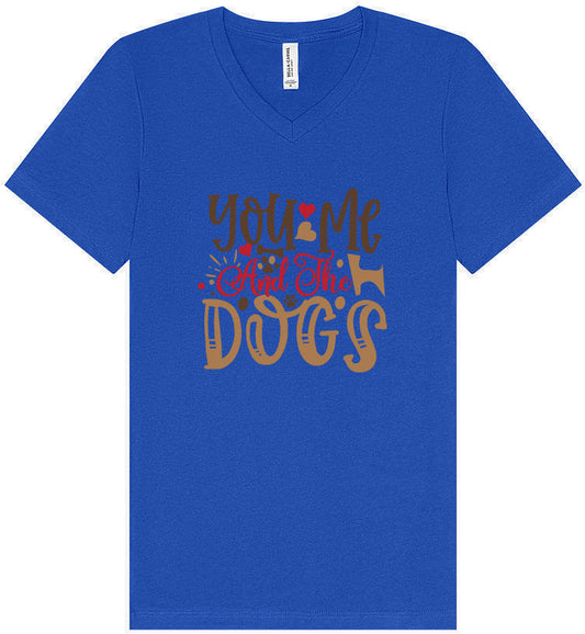 You, Me, and the Dogs Unisex V-Neck Shirt