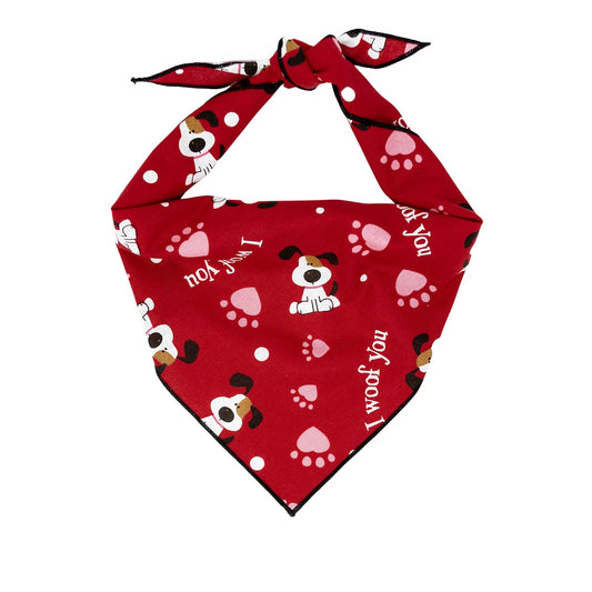 Valentine Bandana | Valentines Day Bandana | Valentine Dog Bandana, Red Valentine, I woof you - Southlake Paws