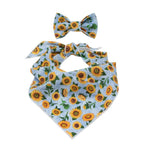 Floral Bandana, Flower Bandana, Tie Dog Bandana | Spring Bandana | Sunflower Bandana