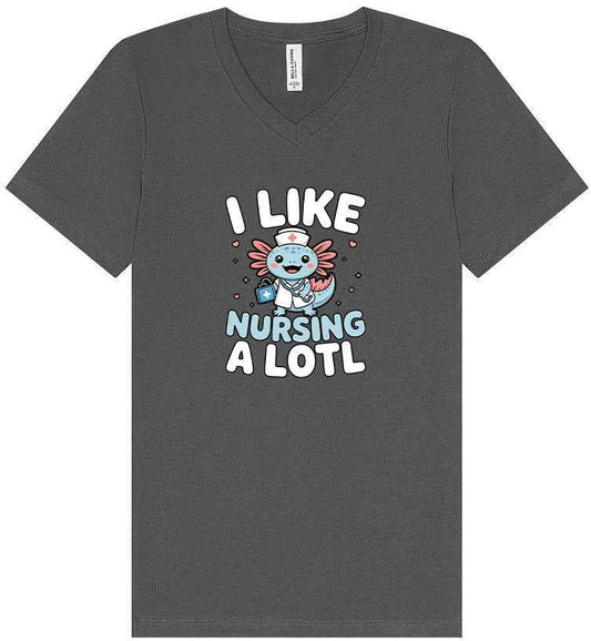I Like Nursing A Lotl Unisex V-Neck Shirt