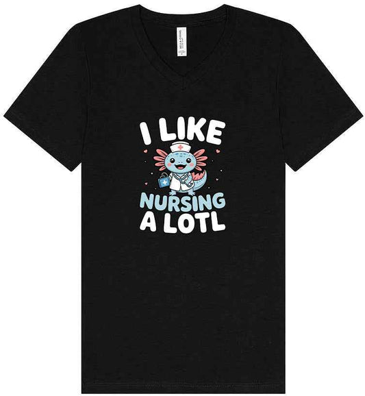 I Like Nursing A Lotl Unisex V-Neck Shirt