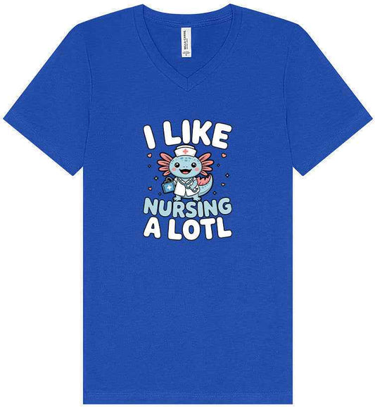 I Like Nursing A Lotl Unisex V-Neck Shirt