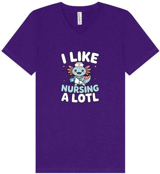 I Like Nursing A Lotl Unisex V-Neck Shirt