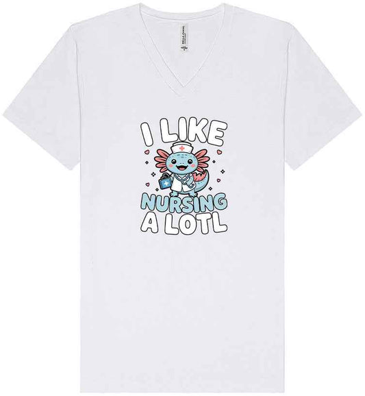 I Like Nursing A Lotl Unisex V-Neck Shirt