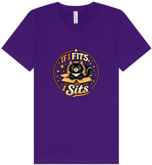 If I Fits, I Sits Unisex V-Neck Shirt