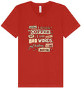 Load image into Gallery viewer, Drink Coffee and Say Bad Words Unisex V-Neck Shirt
