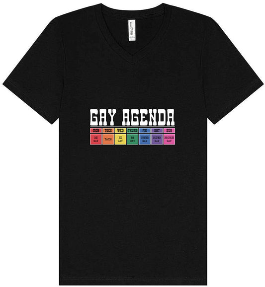 Gay Agenda Unisex V-Neck Shirt