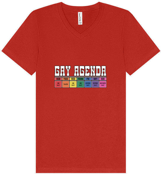 Gay Agenda Unisex V-Neck Shirt
