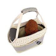 Canvas Pet Carrier Tote with Nautical Design – Breathable & Stylish 