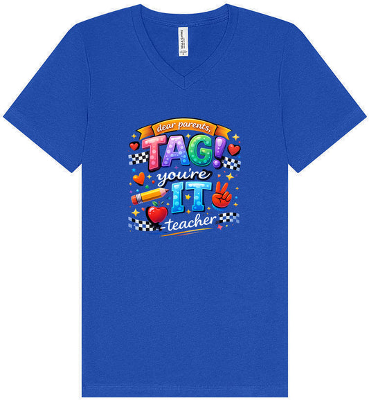 Tag You're It! Unisex V-Neck Shirt