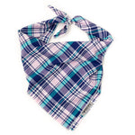 Madras Plaid Navy/Pink/Turquoise Classic Bandana