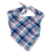 Madras Plaid Navy/Pink/Turquoise Classic Bandana
