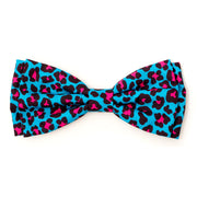 Leopard Teal/Pink Bow Tie