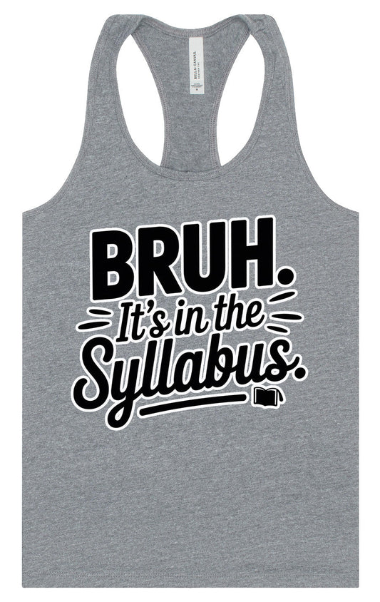 Bruh. It's in the Syllabus. Women's Racerback Tank