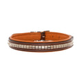 Load image into Gallery viewer, ExionPro Silver Clincher Padded Leather Dog Collar - Conker Padding
