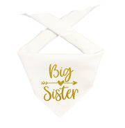 Big Sister White Dog Bandana  |  Pregnancy, Birth, Adoption, New Puppy, Baby Announcement