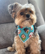 Sushi Dog Bandana | Food Dog Tie Bandana  | Design is facing upwards