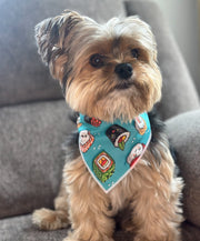 Sushi Dog Bandana | Food Dog Tie Bandana  | Design is facing upwards