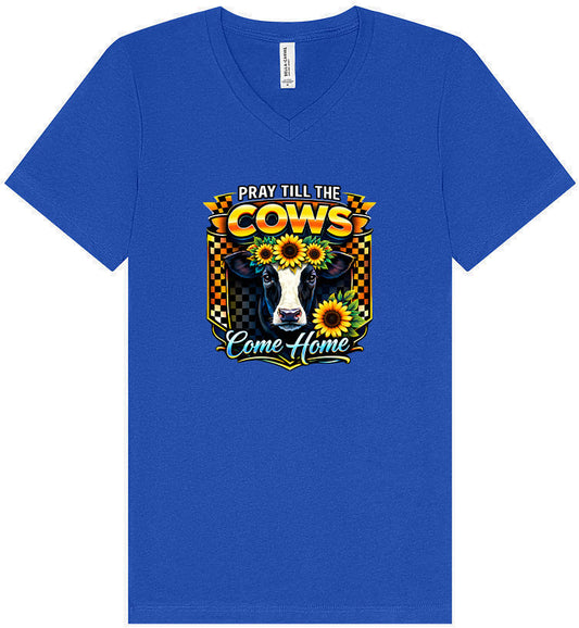 Pray til the Cows Come Home Unisex V-Neck Shirt