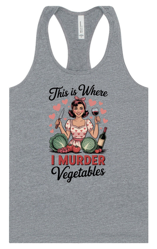 I Murder Vegetables Women's Racerback Tank