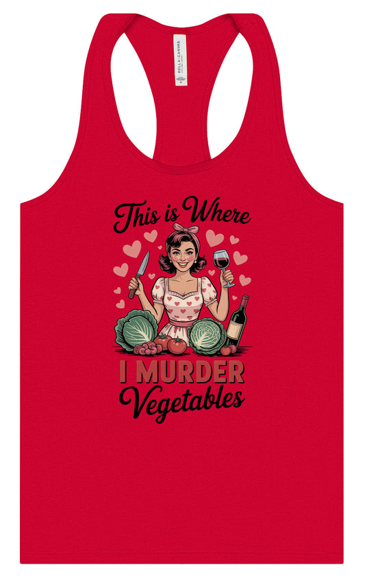 I Murder Vegetables Women's Racerback Tank