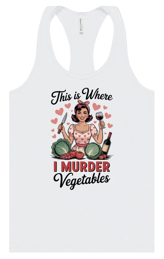 I Murder Vegetables Women's Racerback Tank