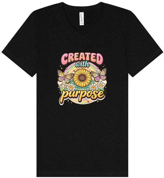 Created with Purpose Unisex V-Neck Shirt