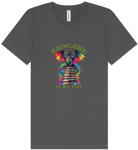 Knowledge is My Fire Unisex V-Neck Shirt