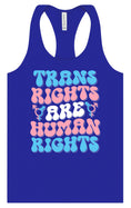 Load image into Gallery viewer, Trans Rights are Human Rights Women's Racerback Tank
