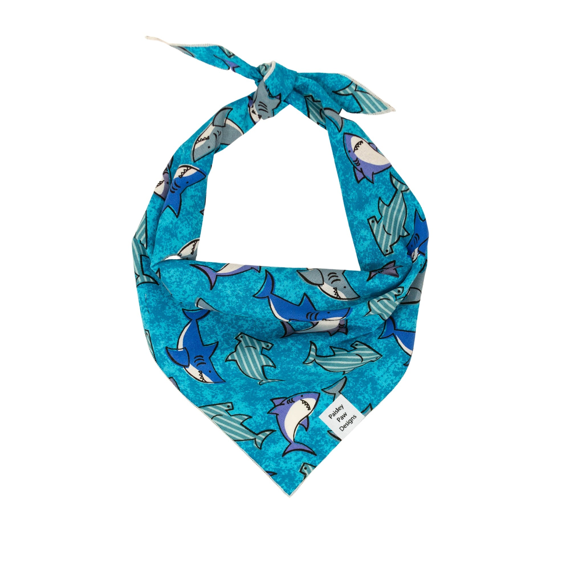 Nautical Bandana | Shark Bandana | Summer Bandana | Beach Bandana | Boating Bandana | Shark Week - Southlake Paws