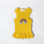 Rainbow Dog Dress Yellow